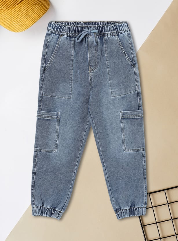Boys Washed Denim Joggers