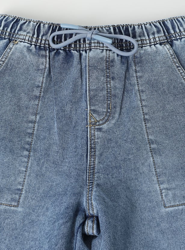 Boys Washed Denim Joggers