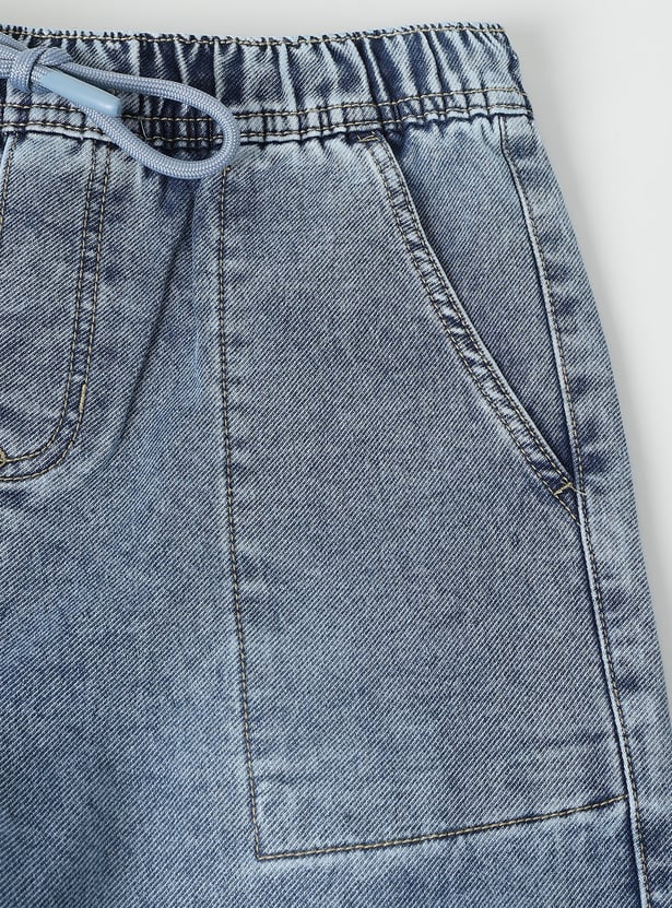 Boys Washed Denim Joggers