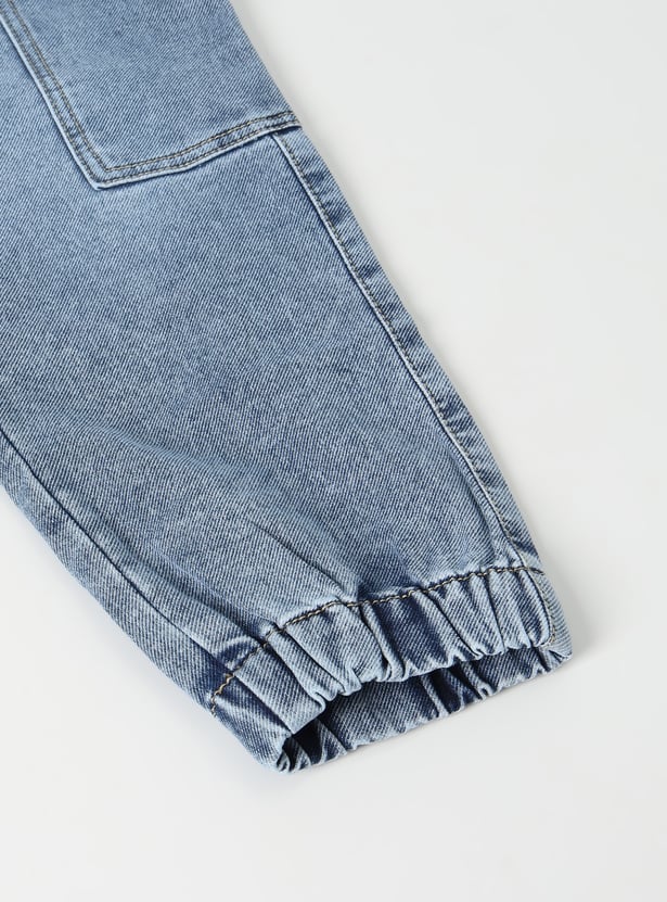 Boys Washed Denim Joggers
