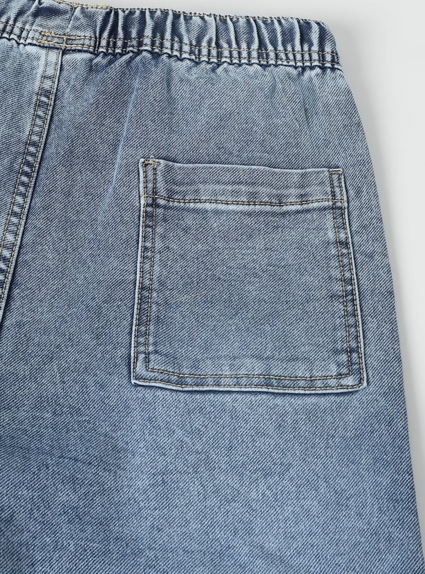Boys Washed Denim Joggers