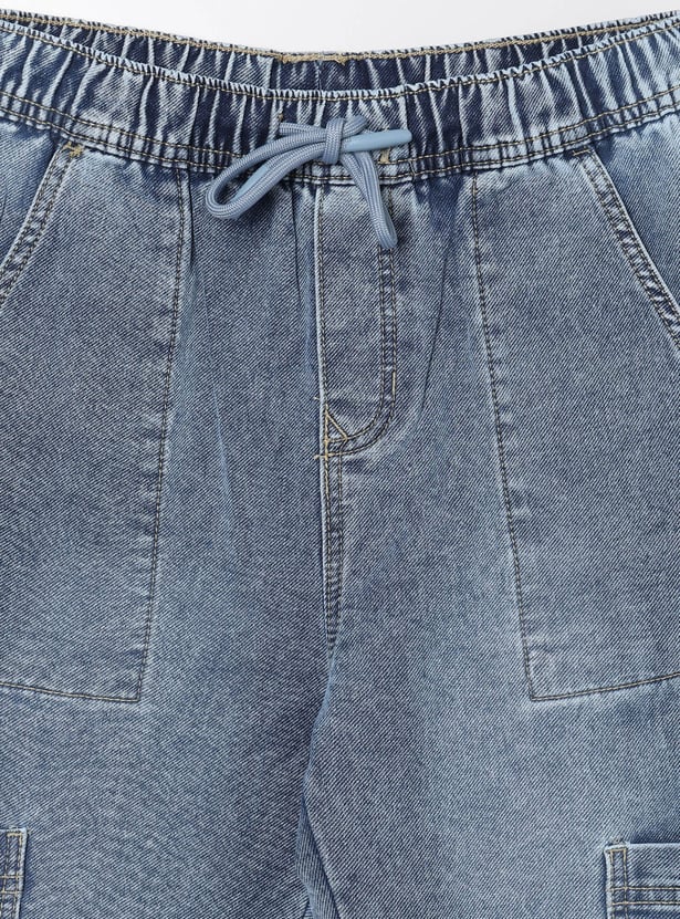 Boys Washed Denim Joggers