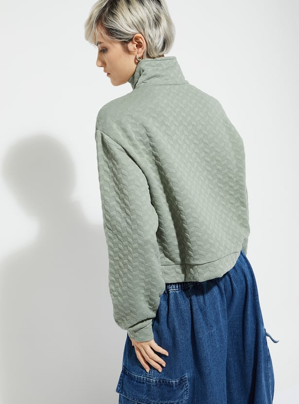 ALAYA F x URB_N Women Textured Boxy Fit Sweatshirt