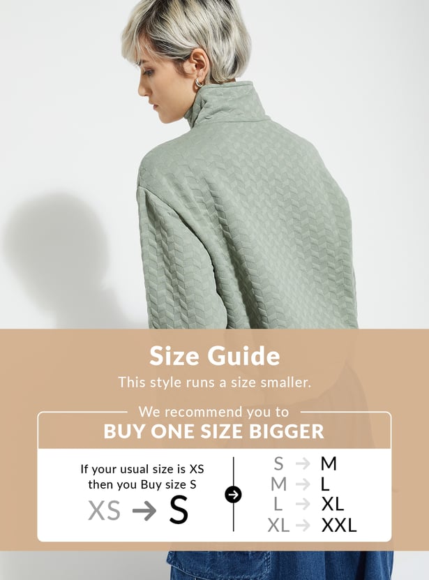 ALAYA F x URB_N Women Textured Boxy Fit Sweatshirt