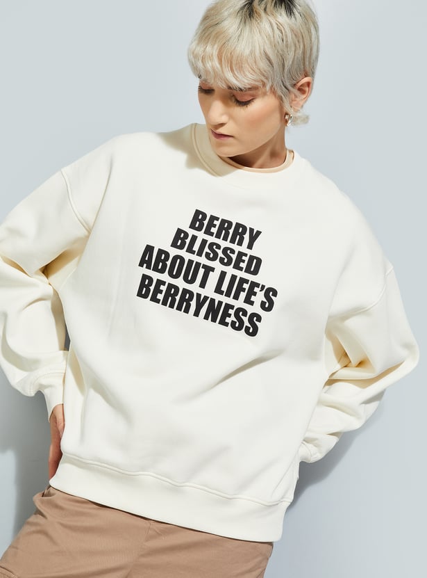 ALAYA F x URB_N Women Printed Oversized Sweatshirt