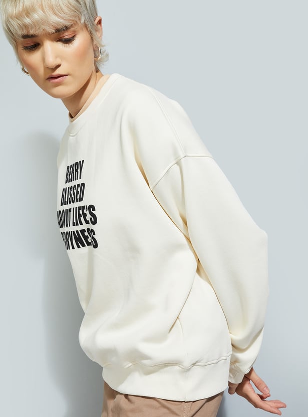 ALAYA F x URB_N Women Printed Oversized Sweatshirt