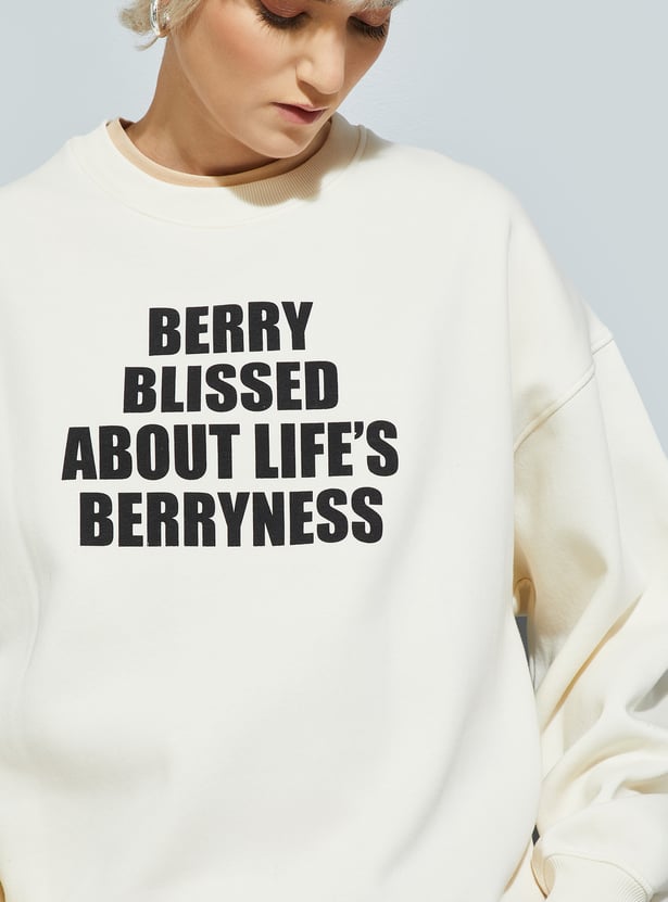 ALAYA F x URB_N Women Printed Oversized Sweatshirt