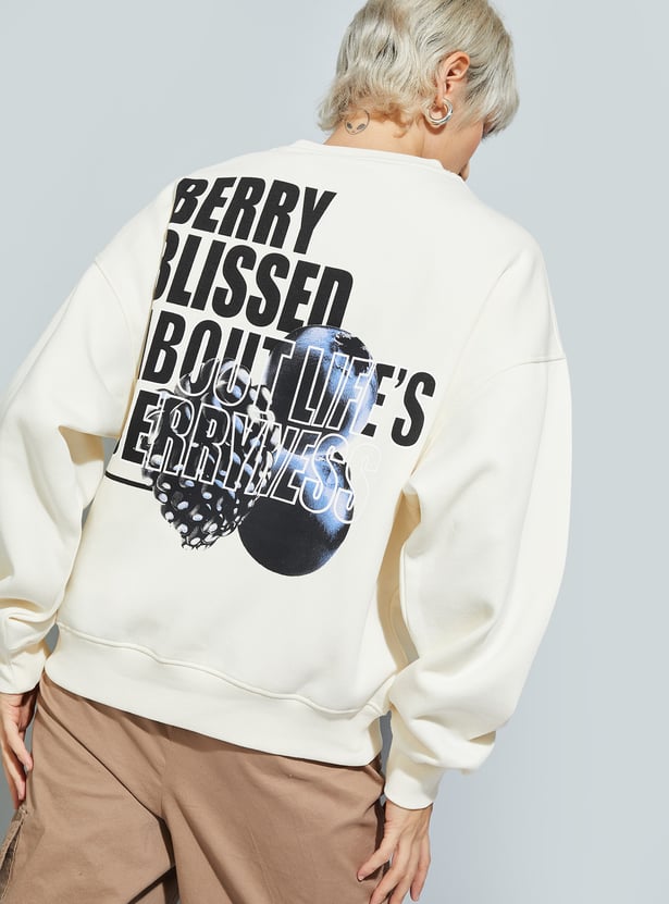 ALAYA F x URB_N Women Printed Oversized Sweatshirt