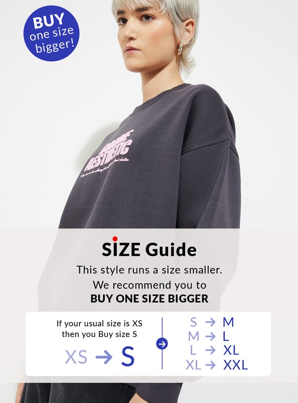 ALAYA F x URB_N Women Printed Oversized Sweatshirt