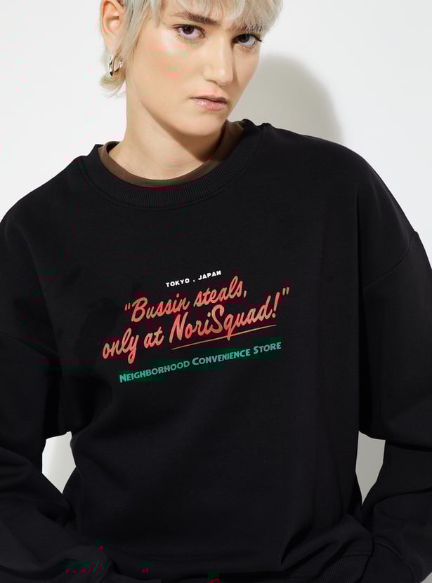 ALAYA F x URB_N Women Printed Oversized Sweatshirt