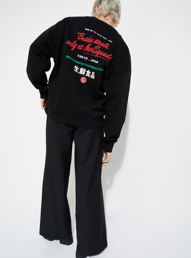 ALAYA F x URB_N Women Printed Oversized Sweatshirt