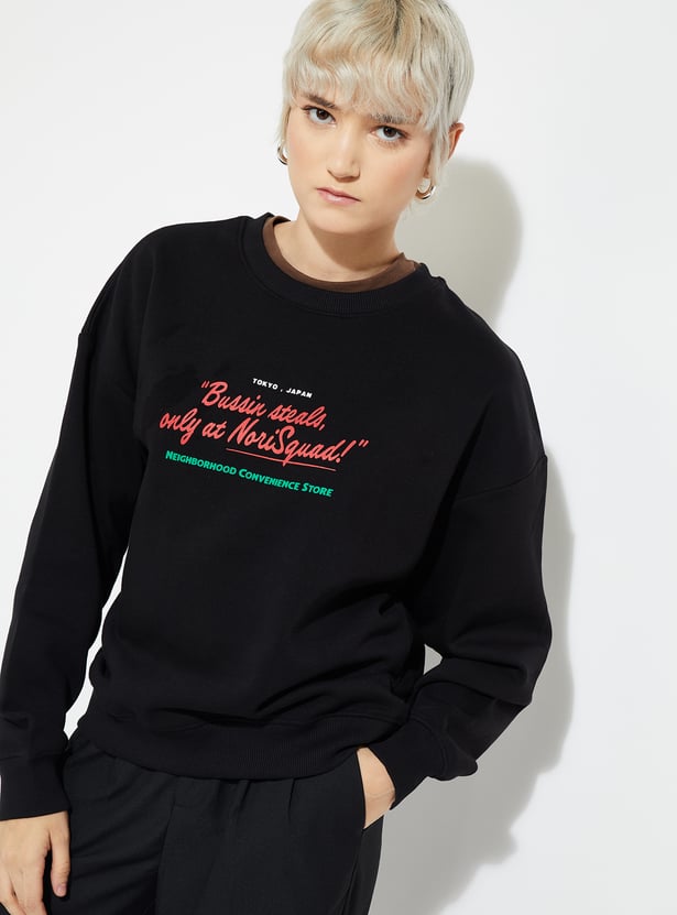 ALAYA F x URB_N Women Printed Oversized Sweatshirt