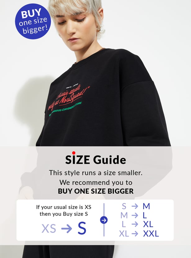 ALAYA F x URB_N Women Printed Oversized Sweatshirt