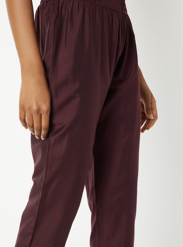 Women Embroidered Straight Kurta Set