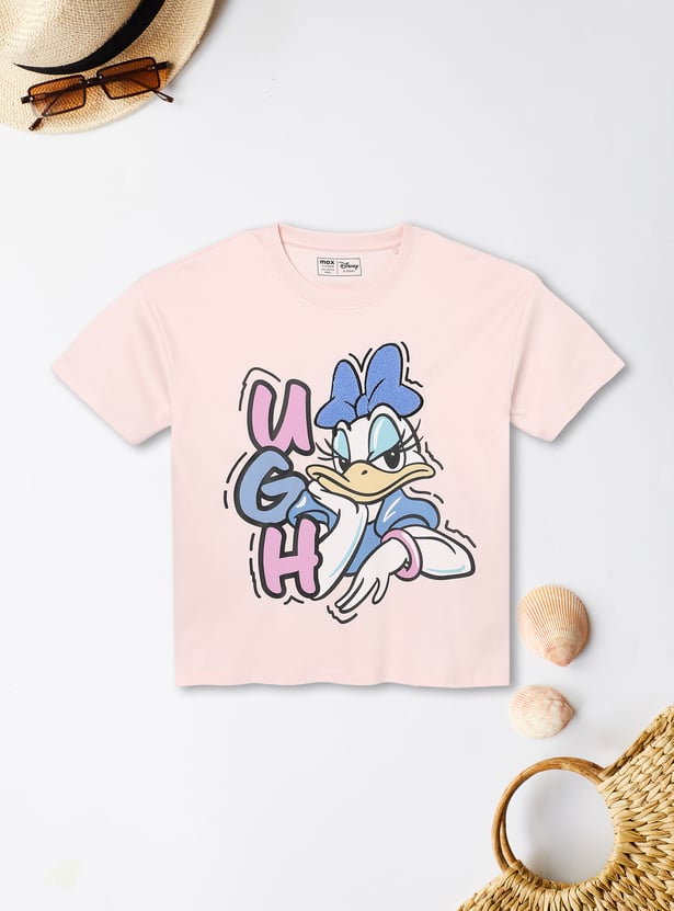 Girls Daisy Duck Print T-shirt