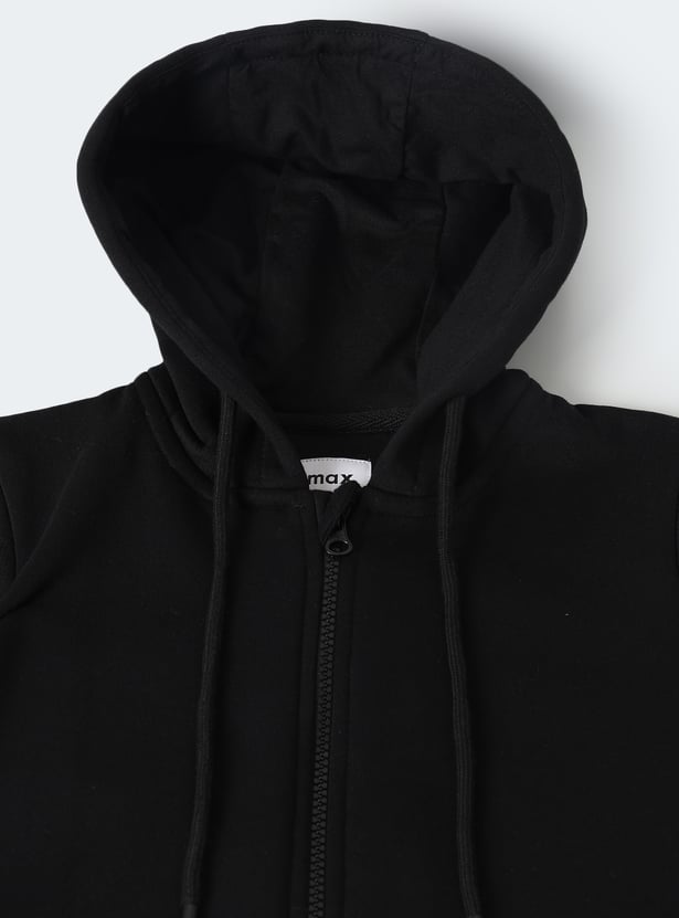 Girls Solid Hooded Sweatshirt