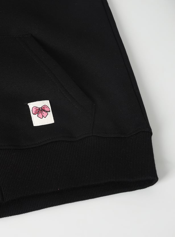 Girls Solid Hooded Sweatshirt