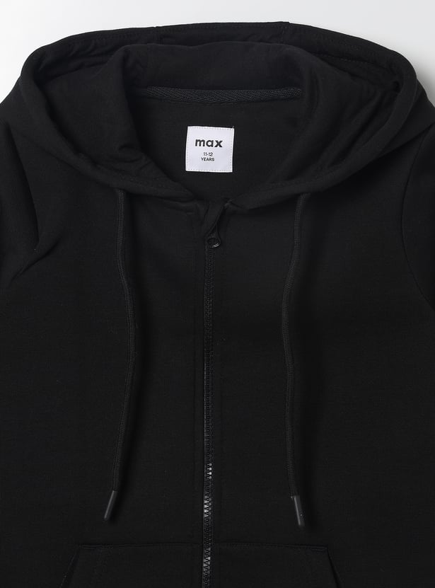 Girls Solid Hooded Sweatshirt