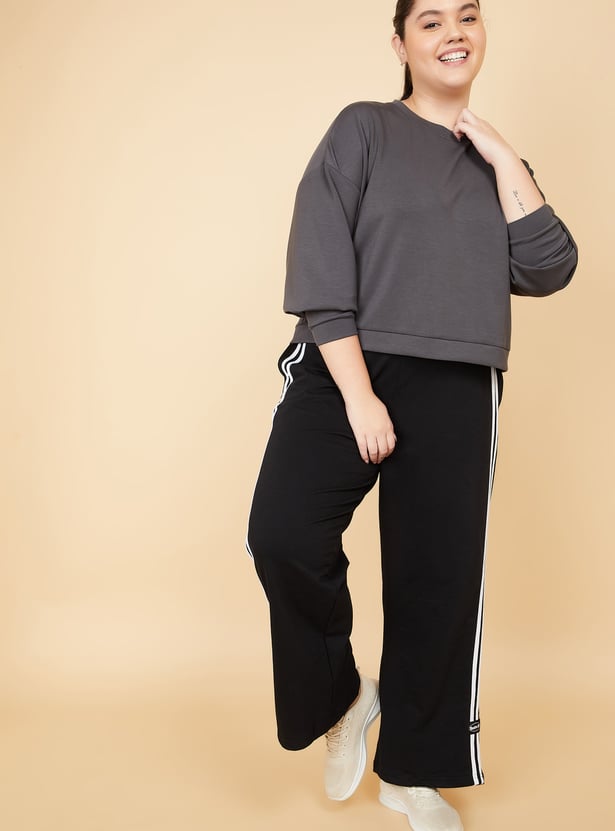 Women Solid Buttersoft Boxy Fit Sweatshirt