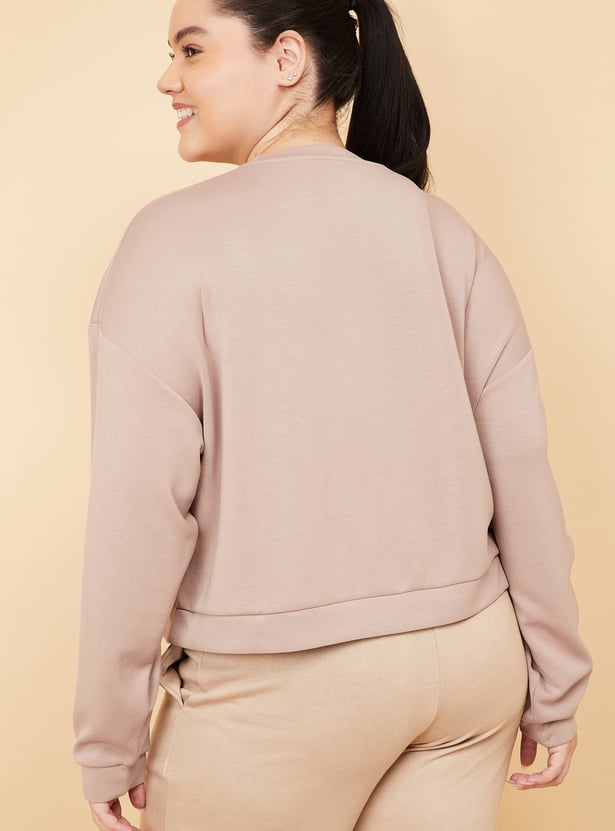 Women Solid Buttersoft Boxy Fit Sweatshirt