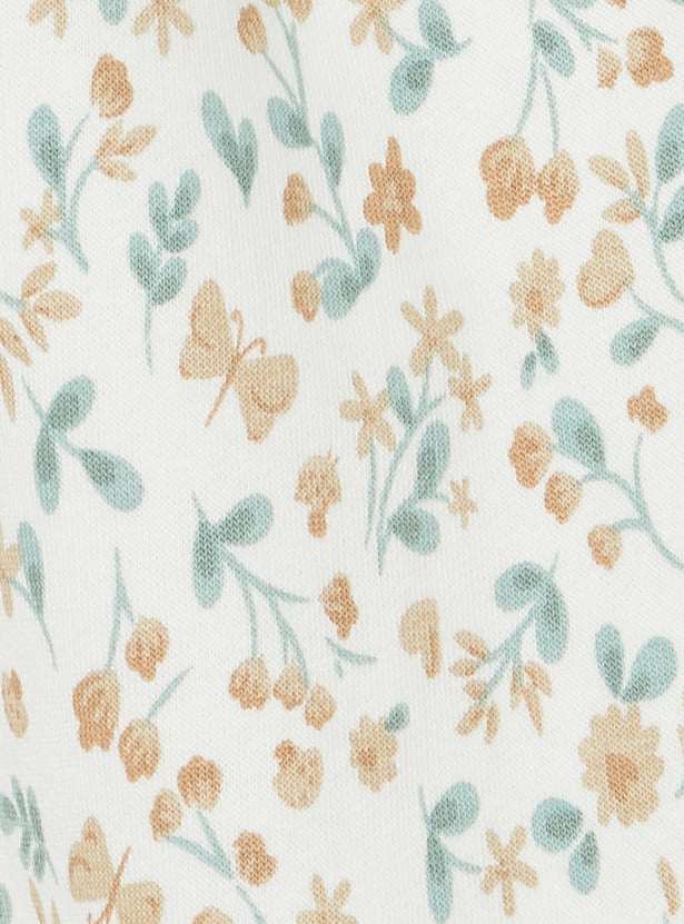 Girls Printed Dungaree with Top