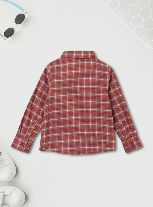 Boys Checked Oversized Shirt