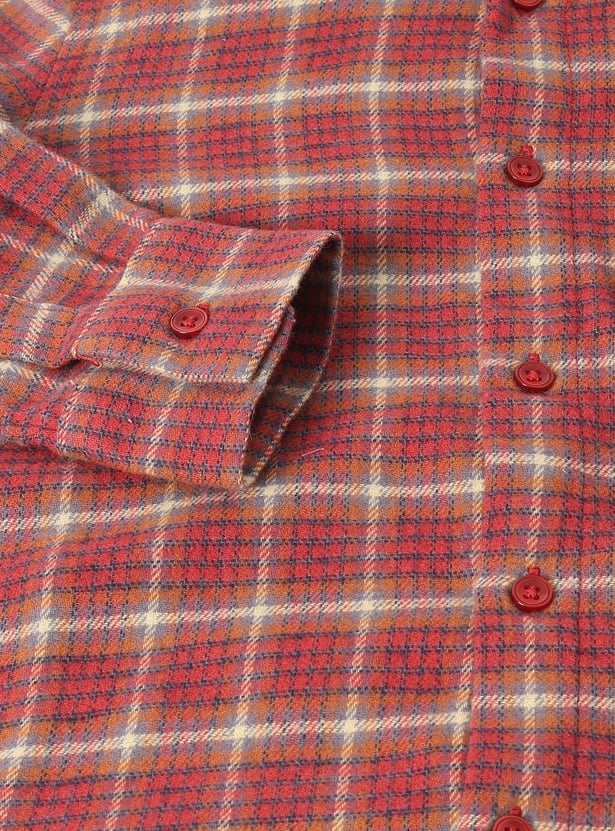 Boys Checked Oversized Shirt