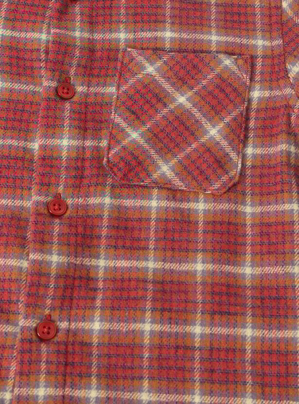 Boys Checked Oversized Shirt