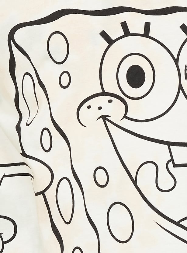 URB_N Women SpongeBob Print Oversized T-shirt