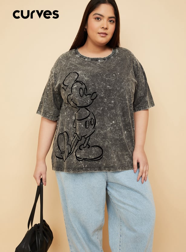 URB_N Mickey Acid Washed Oversized T-shirt