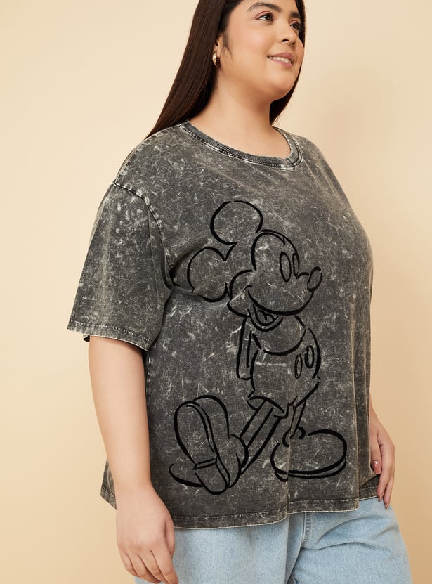 URB_N Mickey Acid Washed Oversized T-shirt