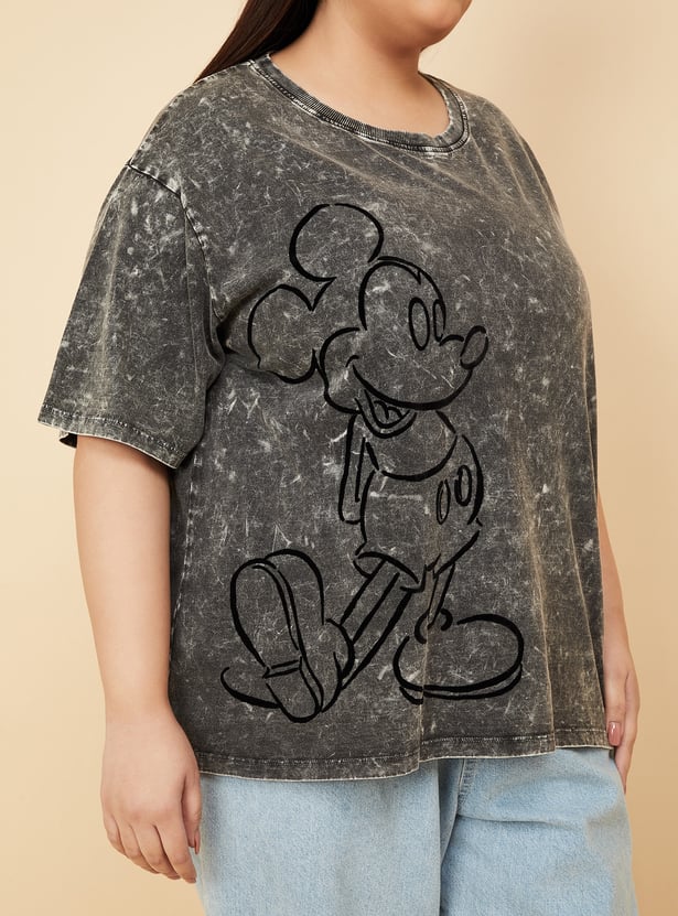 URB_N Mickey Acid Washed Oversized T-shirt