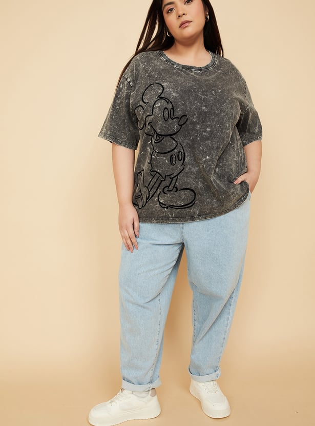 URB_N Mickey Acid Washed Oversized T-shirt