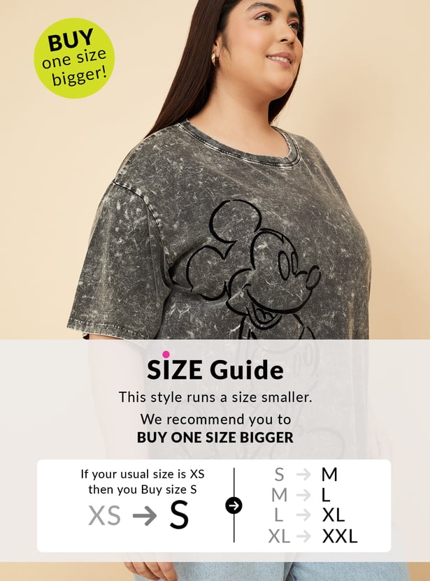 URB_N Mickey Acid Washed Oversized T-shirt