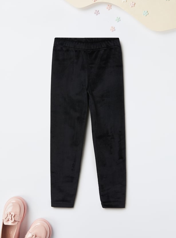 Girls Solid Slim Fit Joggers