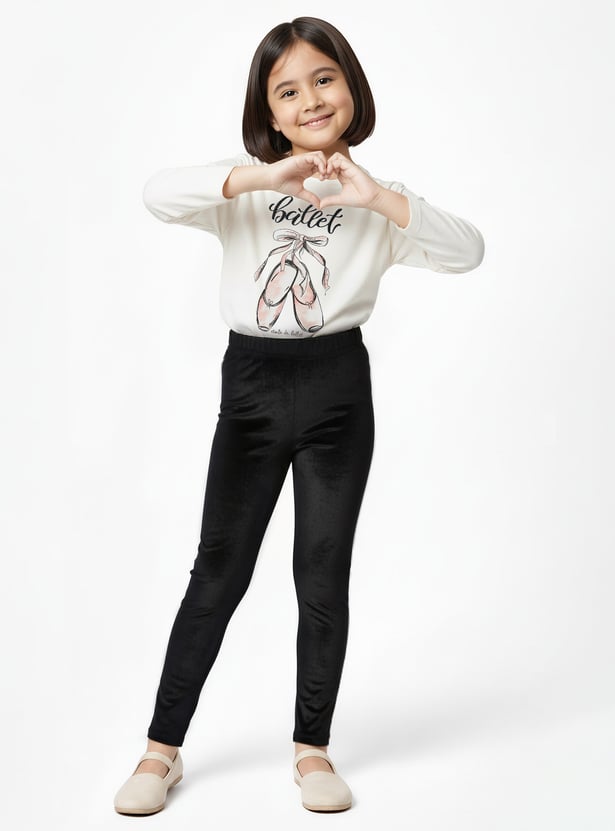 Girls Solid Slim Fit Joggers