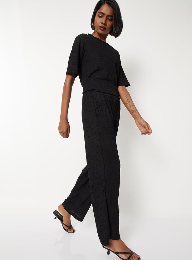 Women Textured Trousers