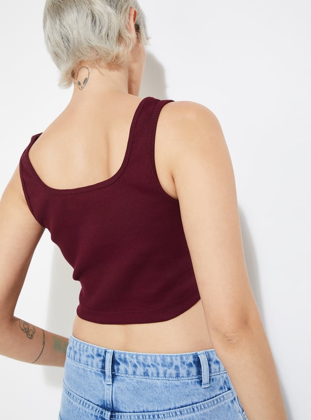 ALAYA F x URB_N Women Ribbed Tank Crop Top