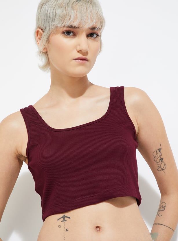 ALAYA F x URB_N Women Ribbed Tank Crop Top