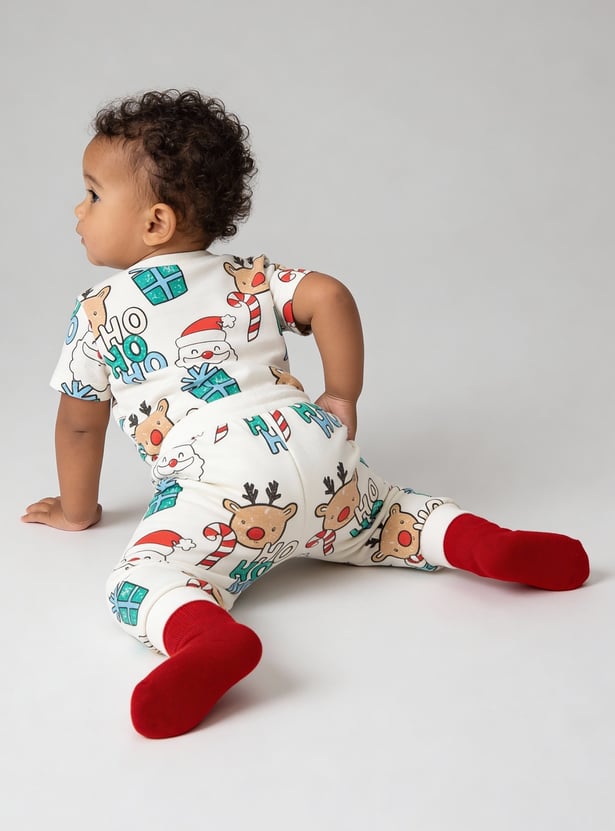 Boys Santa Claus Printed Joggers Set