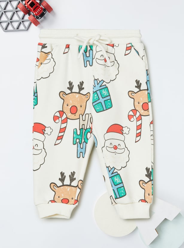 Boys Santa Claus Printed Joggers Set