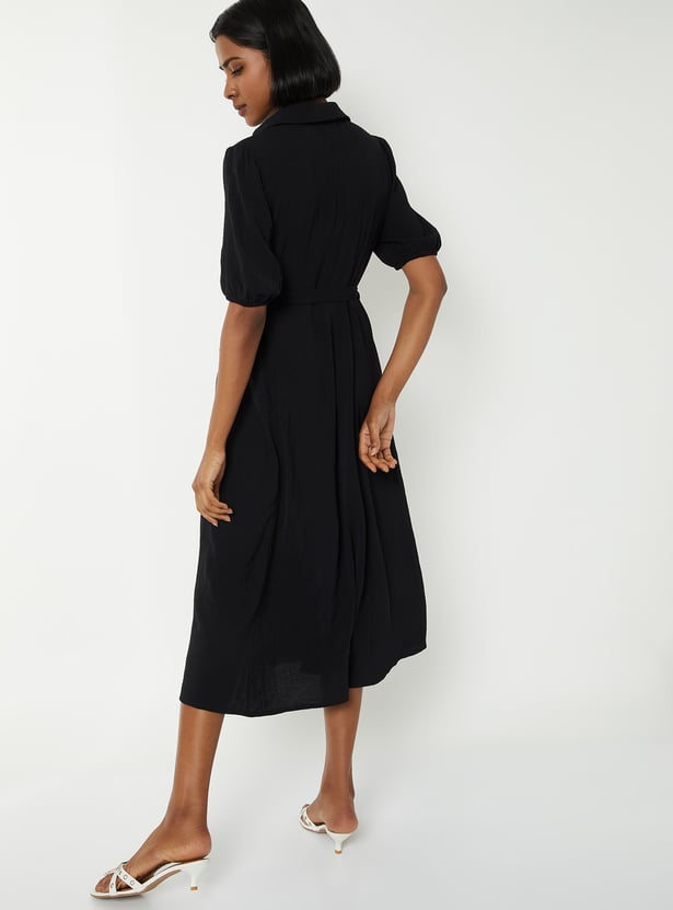 Women Solid Midi Dress