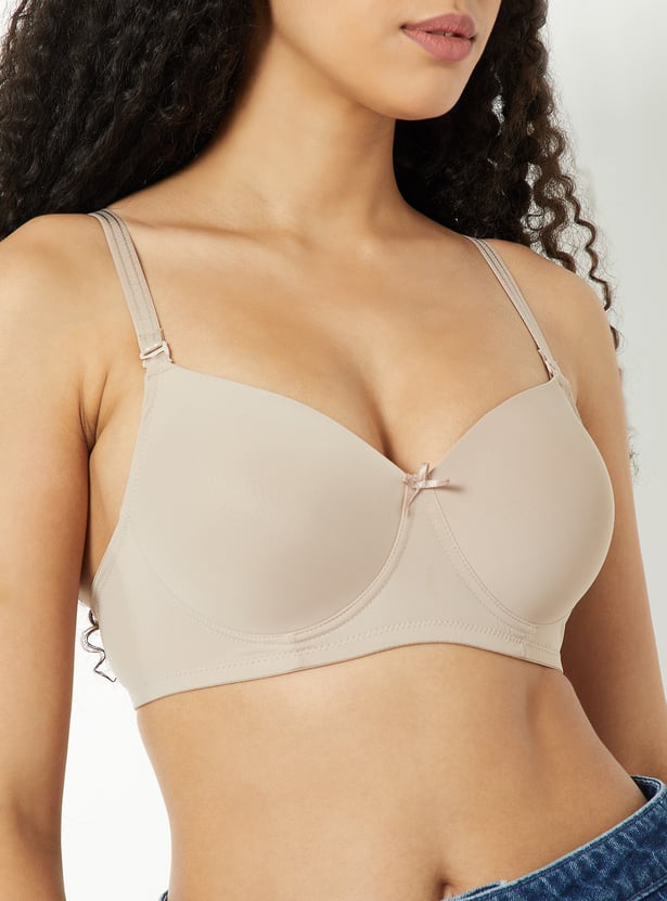 Women Solid Padded Non-Wired T-shirt Bra
