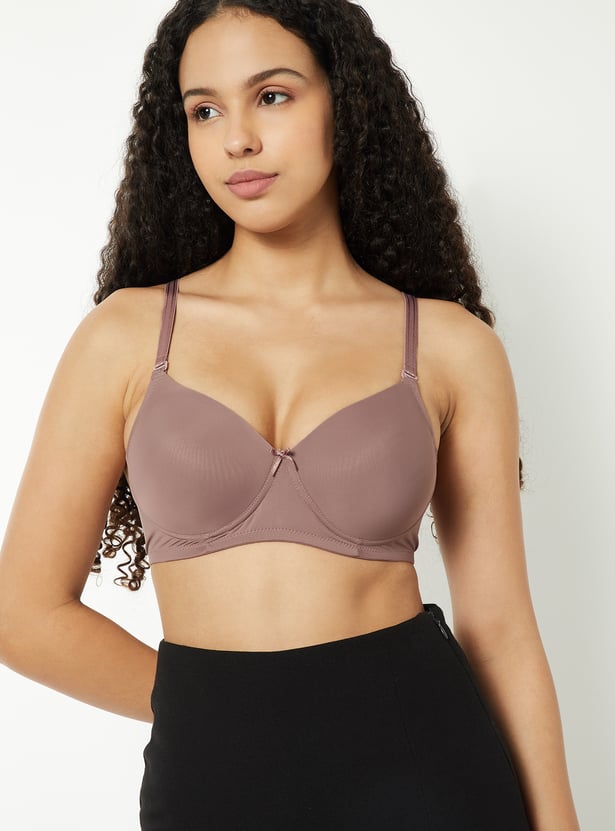 Women Solid Padded Non-Wired T-shirt Bra