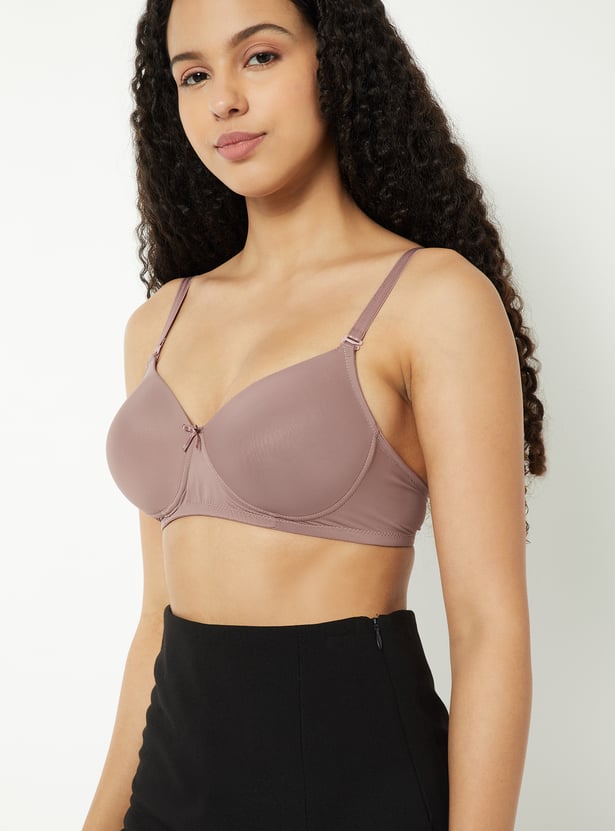 Women Solid Padded Non-Wired T-shirt Bra