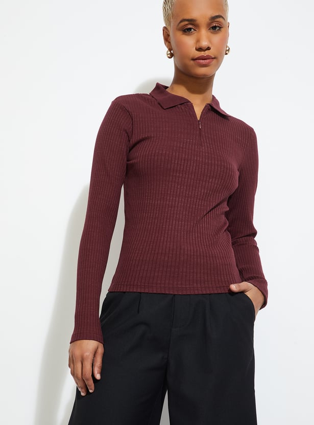 URB_N Women Ribbed Fitted Top