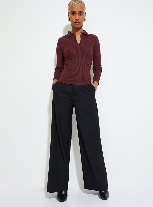 URB_N Women Ribbed Fitted Top