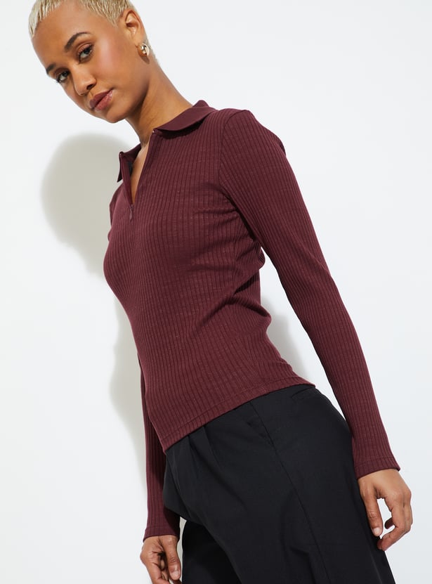 URB_N Women Ribbed Fitted Top