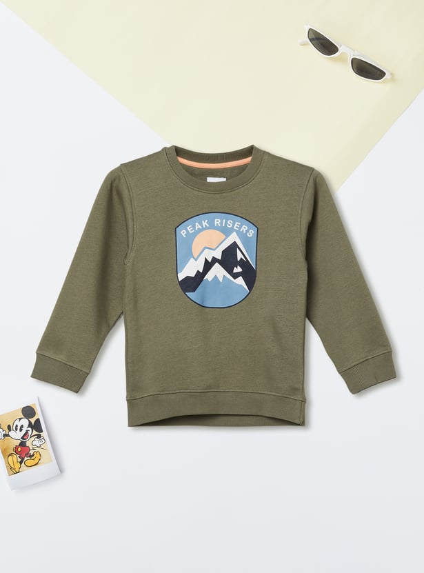 Boys Printed Oversized Sweatshirt