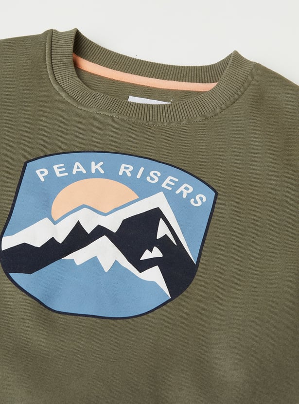 Boys Printed Oversized Sweatshirt